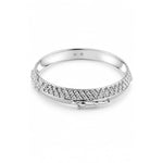 Wide Silver Kada with Pyramid Studs & Leaping Panther