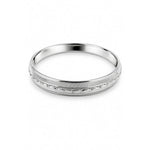 Wide Silver Kada with Scalloped Center Rail & Knurled Edges – view 3