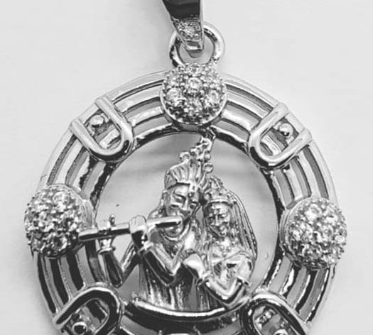 Sterling Silver Radha Krishna Pendant 369