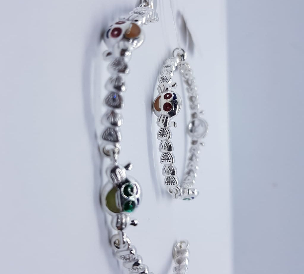 Silver Kids Bracelet Emoji 2 to 4 years