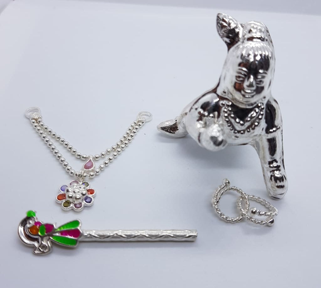 Sterling Silver Ladoo Gopal With Jewellry 051