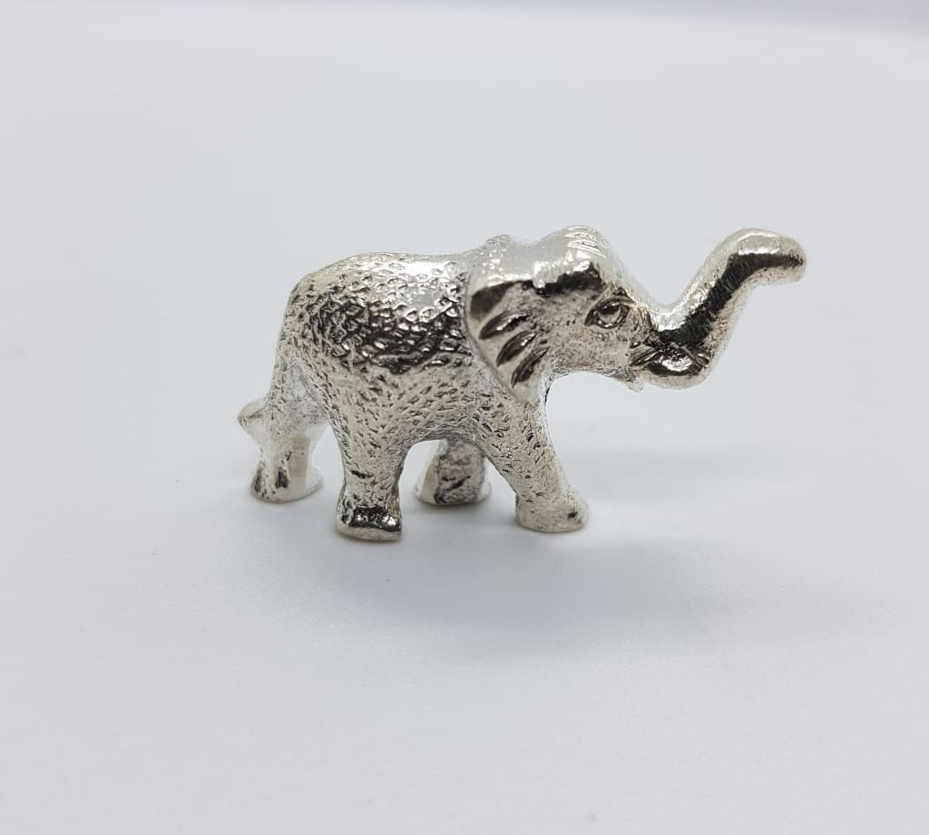 Silver Solid Elephant Statue 209