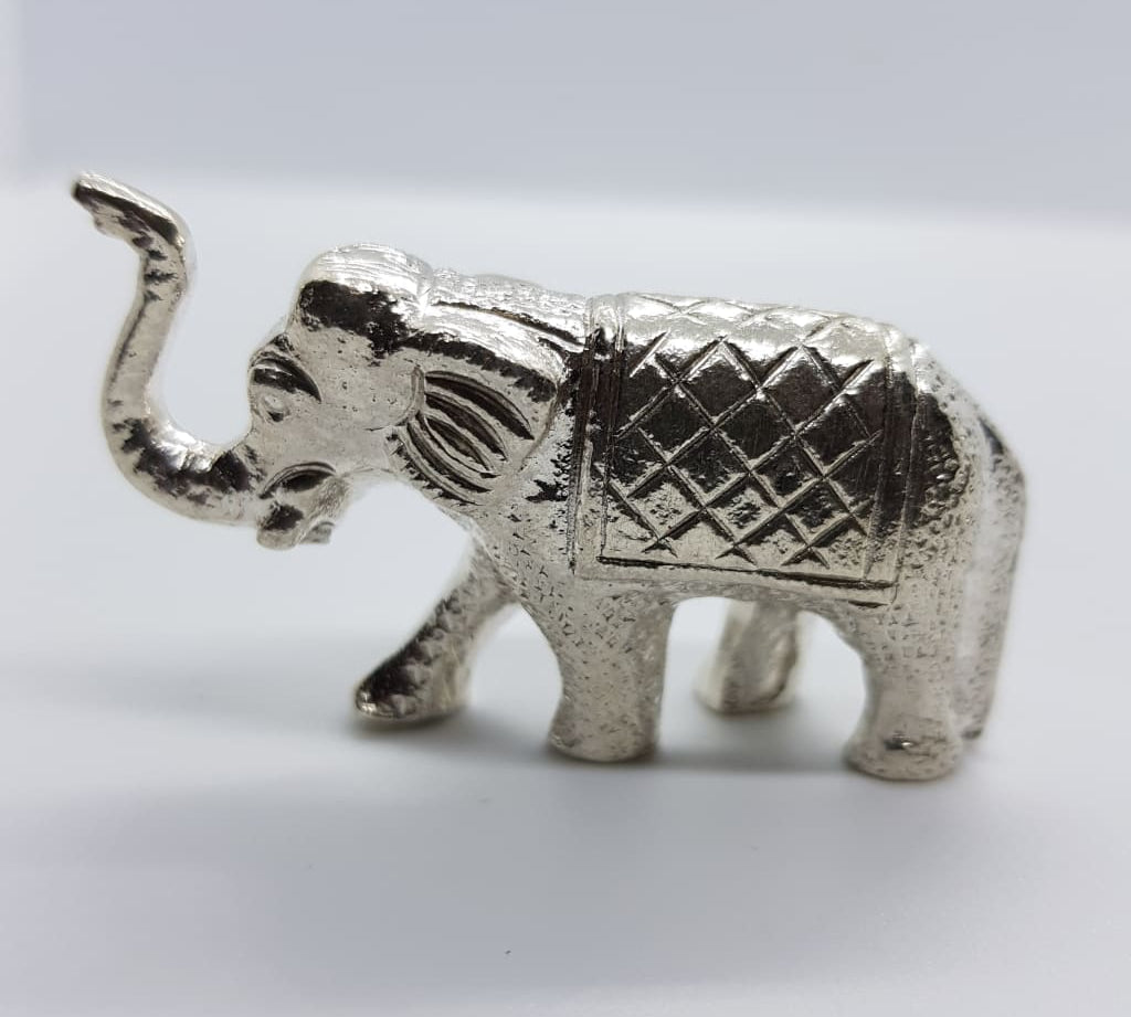 Silver Solid Elephant Statue 831