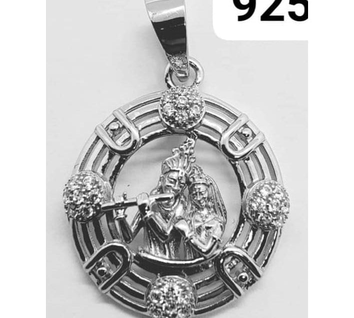 Sterling Silver Radha Krishna Pendant 369