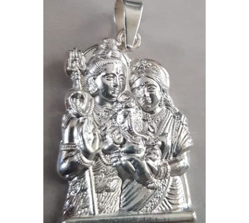 Sterling Silver Shiv Parivar Pendant 667