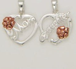 Sterling Silver Silver + Rose Gold Pendant 257