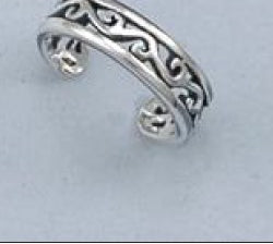 Sterling Silver Antique Finish ToeRing 171