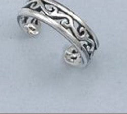 Sterling Silver Antique Finish ToeRing 171