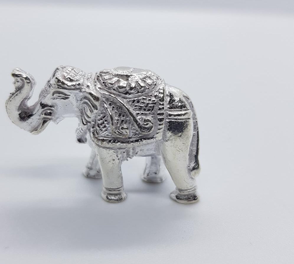 Silver Solid Elephant Statue 264