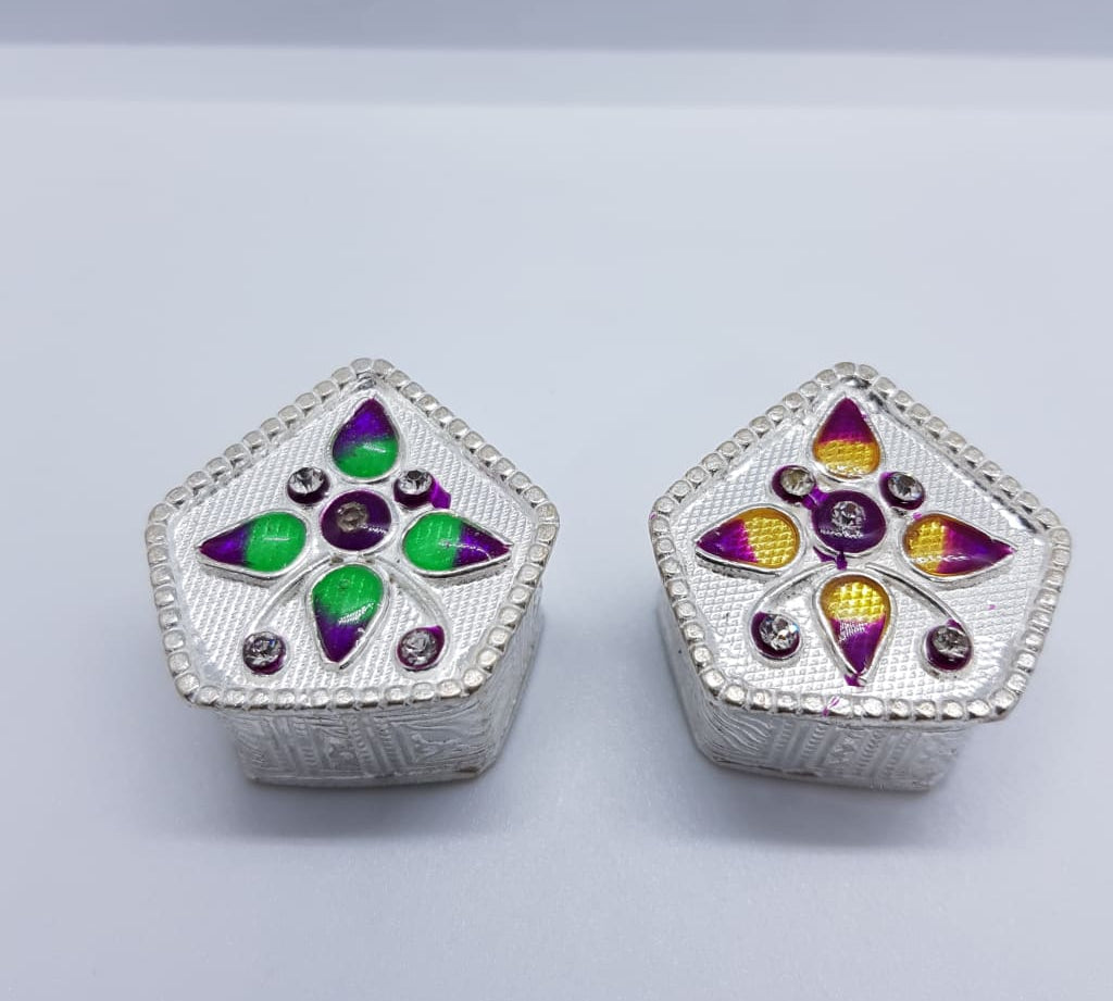 Silver Box Pair Pentagon Handcrafted 31