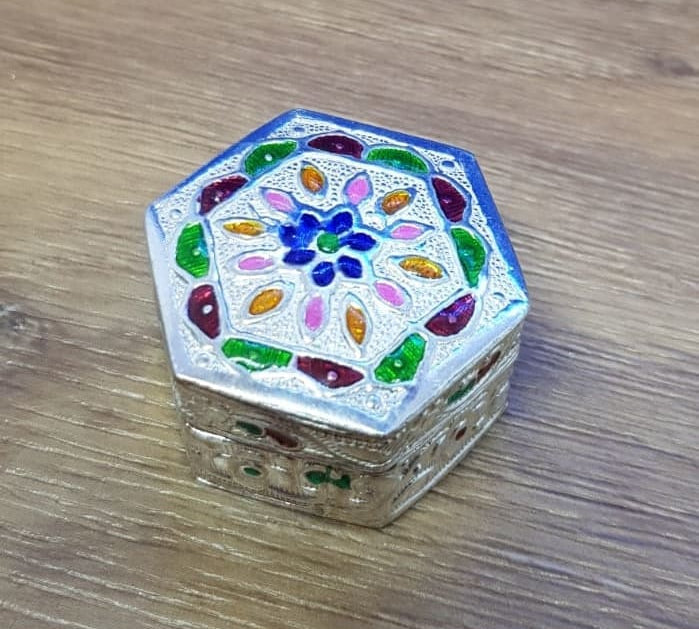 Silver Box Handcrafted Enamel 1698