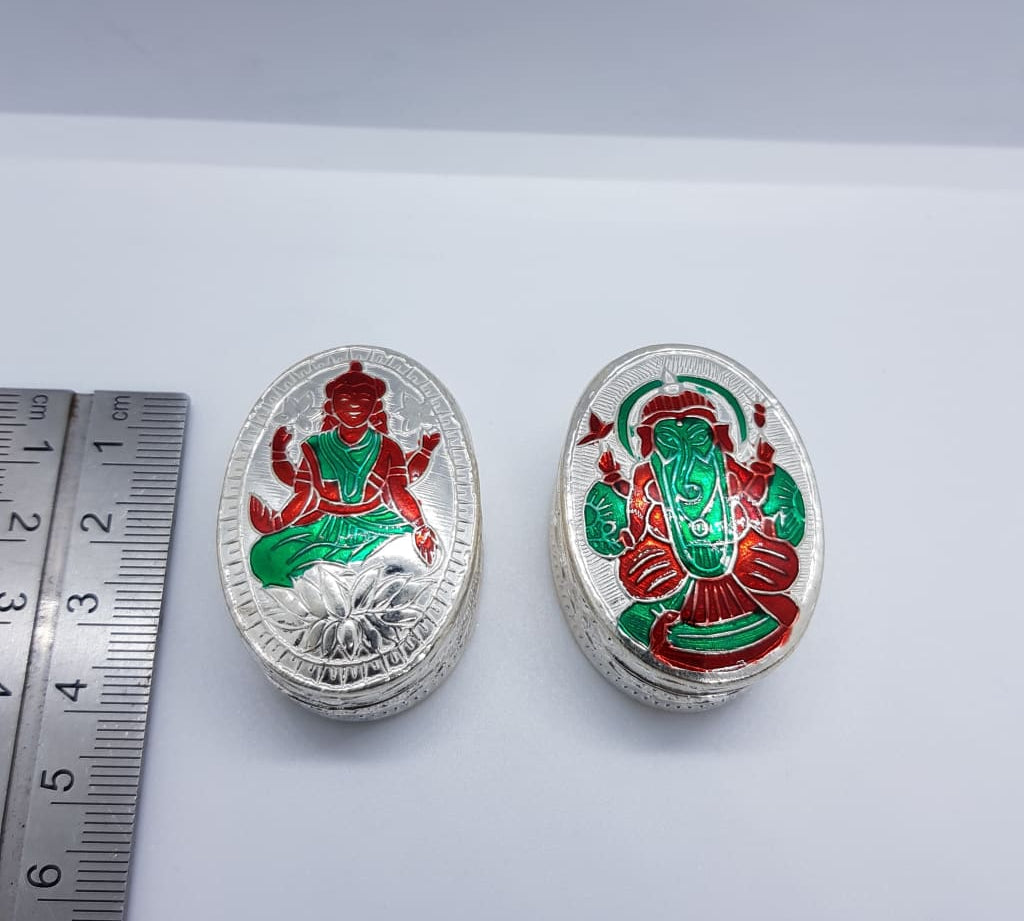Silver Box Laxmi Ganesh Pair 42
