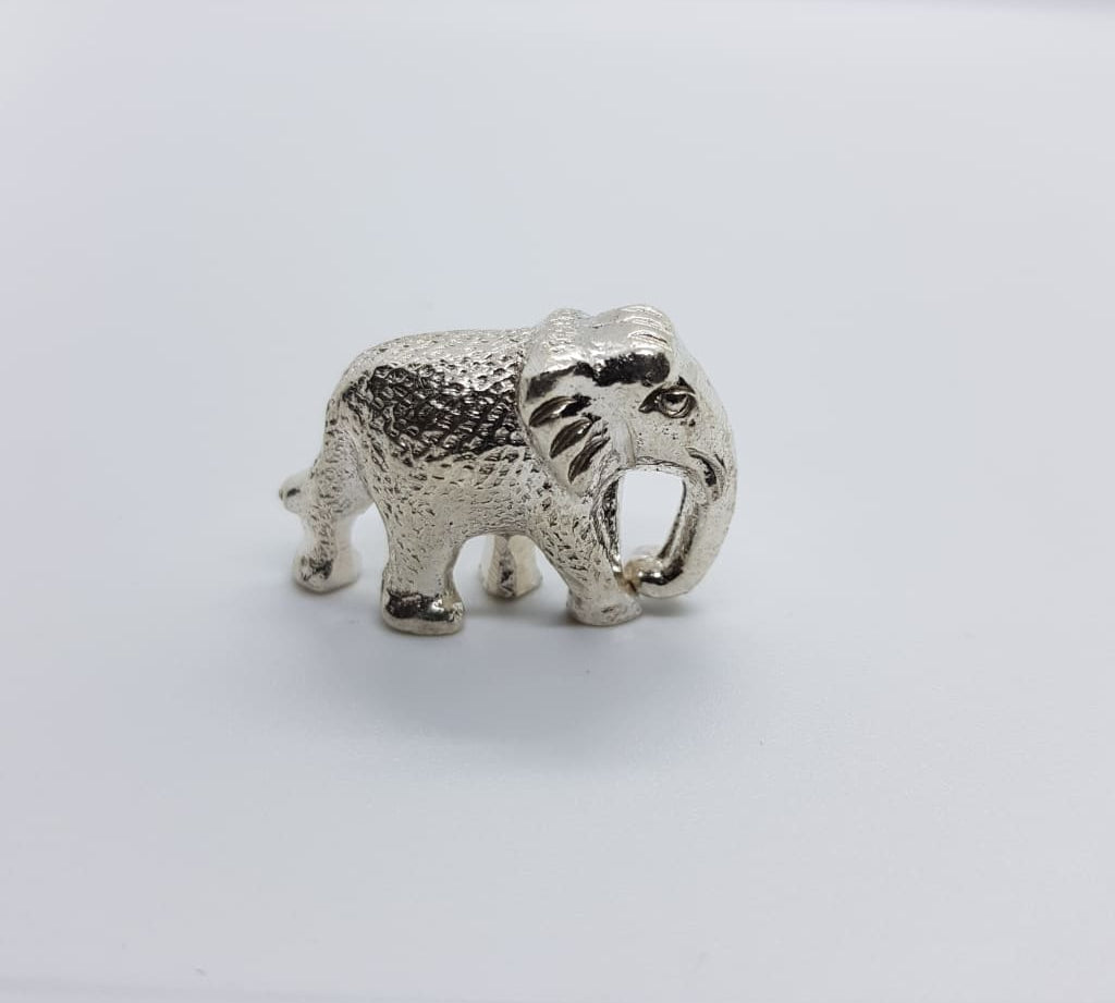 Silver Solid Elephant Statue 220