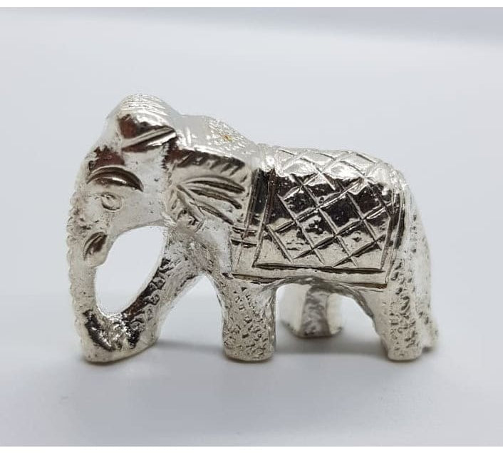 Silver Solid Elephant Statue 388