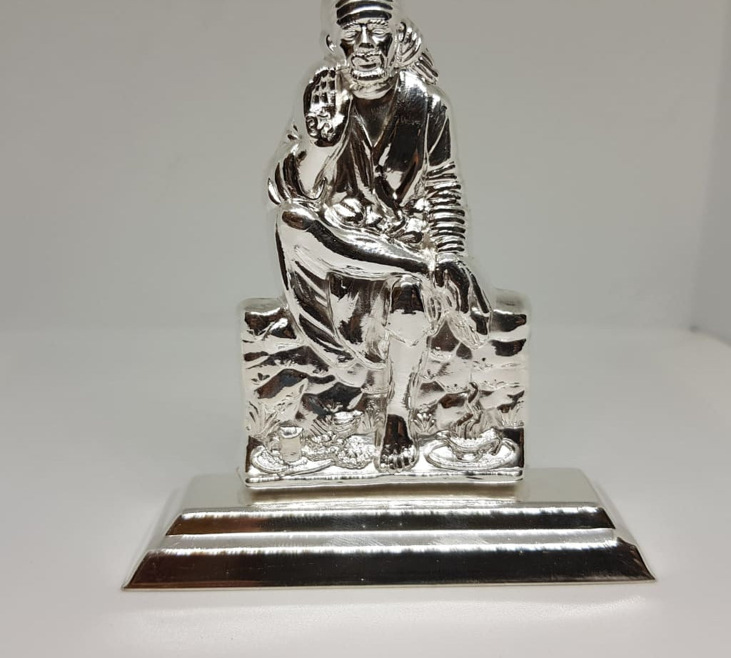 Sterling silver Shirdi Sai Baba Idol M