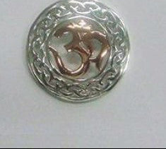 Sterling Silver Silver + R-Gold OM Pendant 472