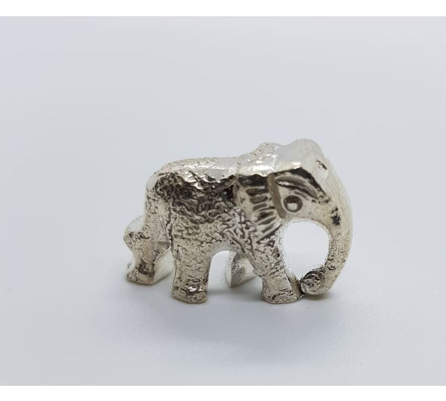 Silver Solid Elephant Statue 156
