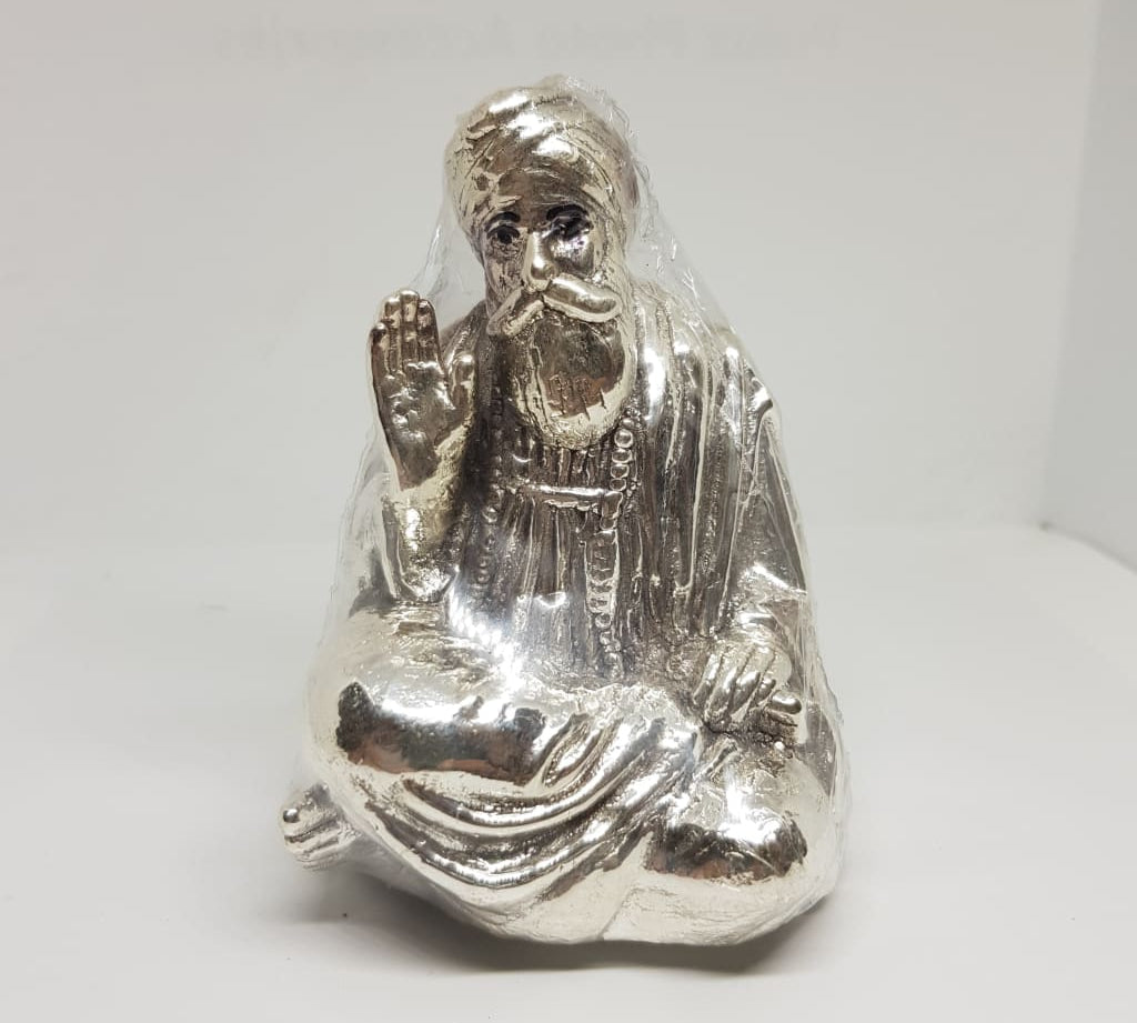 Silver 999 purity Oxidized Guru Nanak Dev ji 090